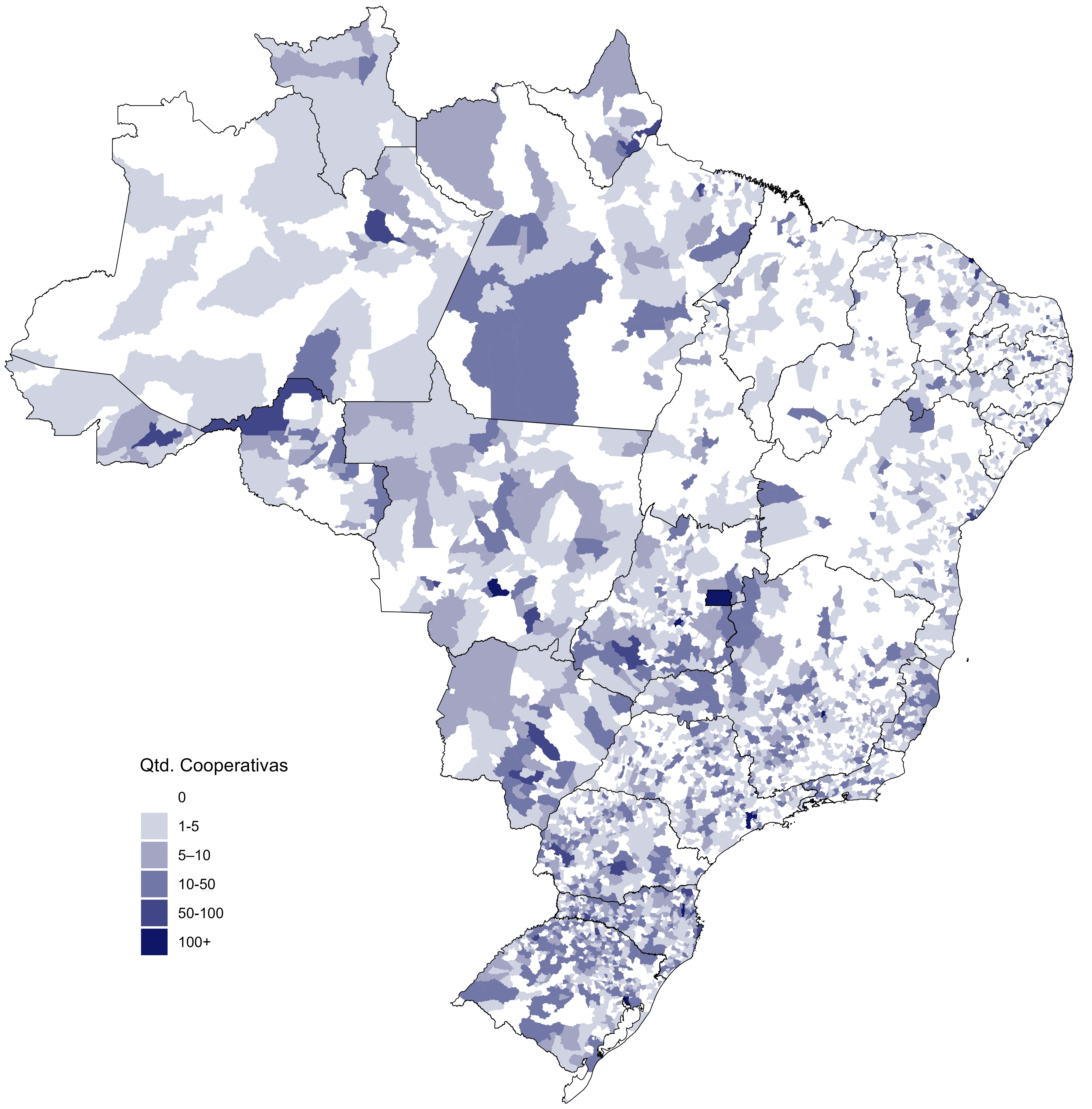 mapa brasil estabelecimentos cooperativos