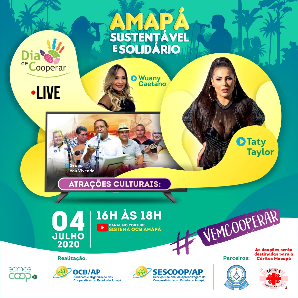 Dia de Cooperar no Amapá terá live solidária e drive-thru com venda de sacolão sustentável