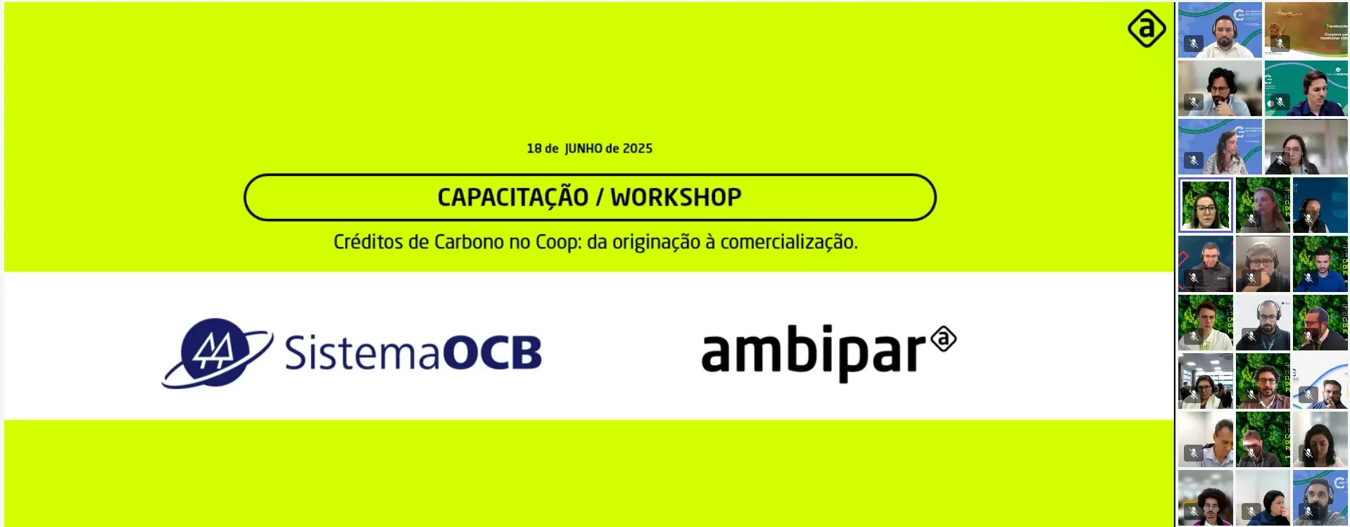 Sistema OCB promove workshop sobre créditos de carbono para coops