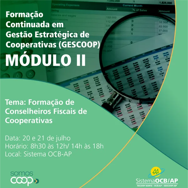 II módulo da Formação Continuada em Gestão Estratégica de Cooperativas (GESCOOP)