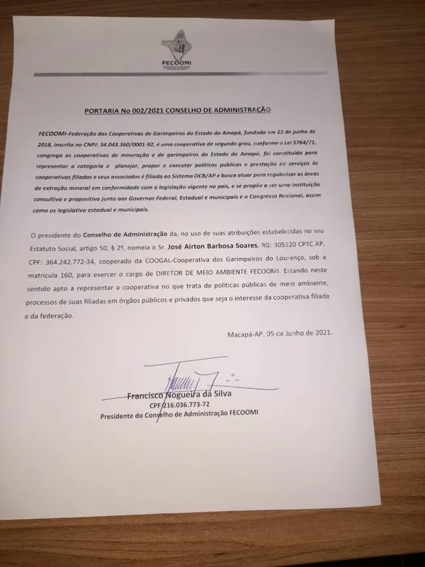 OCB-AP sedia nomeação de diretores da FECOOMI