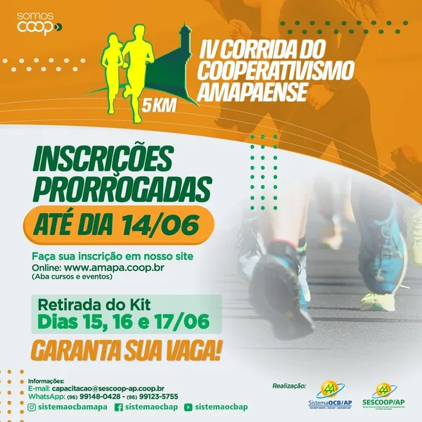 ATENÇÃO PRORROGADO O PRAZO DE INSCRIÇÃO E ENTREGA DE KIT